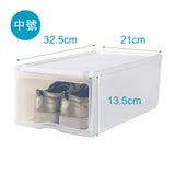 白色收納鞋盒加厚透明推拉式可層疊盒－中號 (10個)